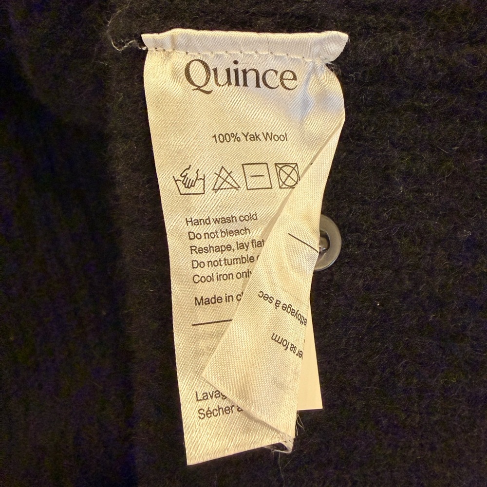 Quince Womens 100% Yak Soft Rib Crew Cardigan Sweater Black Size M - Picture 5 of 5